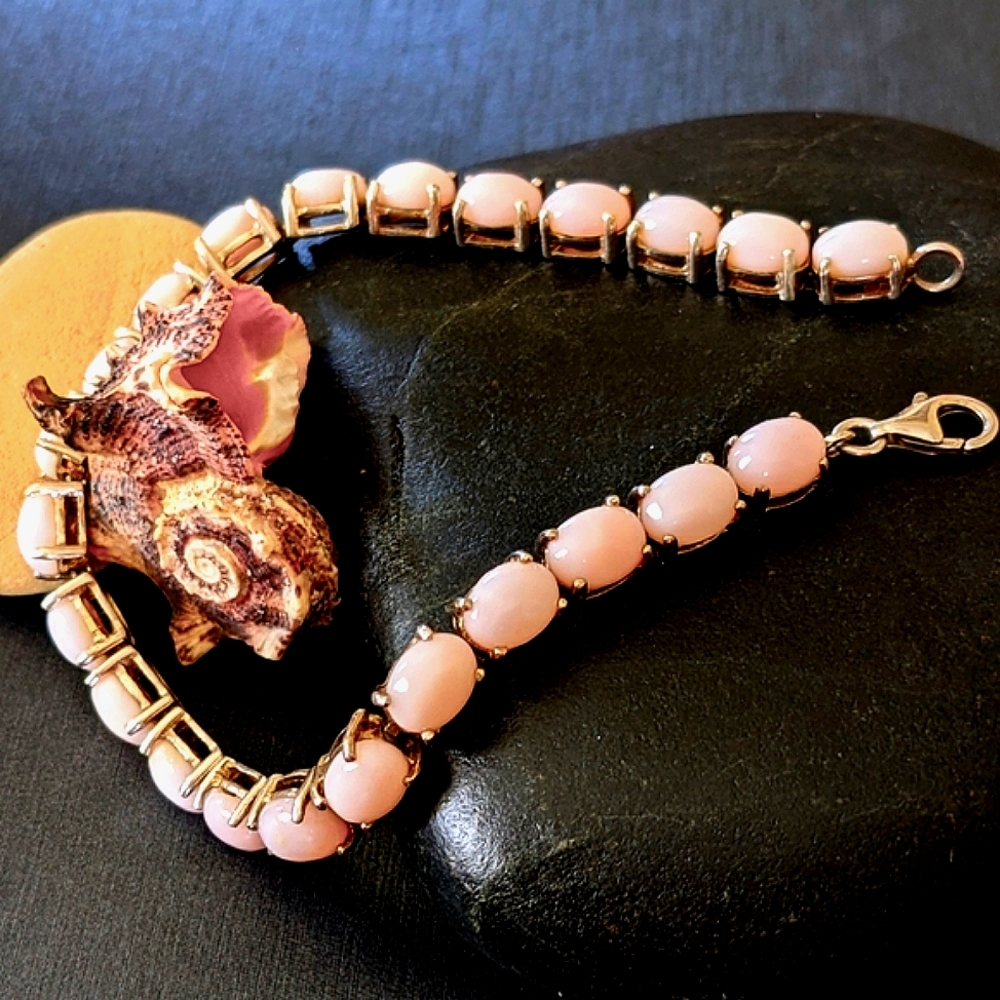 Pink Peruvian Opal Sterling Silver Jewelry